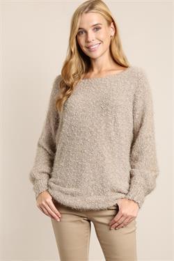 Fuzzy Long Sleeve Knit Sweater-Tops-Sweater-L Love-RK Collections Boutique