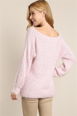 Fuzzy Long Sleeve Knit Sweater-Tops-Sweater-L Love-RK Collections Boutique