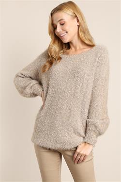 Fuzzy Long Sleeve Knit Sweater-Tops-Sweater-L Love-RK Collections Boutique