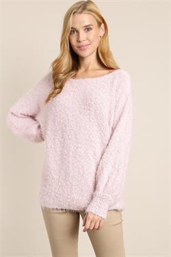 Fuzzy Long Sleeve Knit Sweater-Tops-Sweater-L Love-RK Collections Boutique