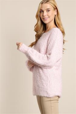 Fuzzy Long Sleeve Knit Sweater-Tops-Sweater-L Love-RK Collections Boutique