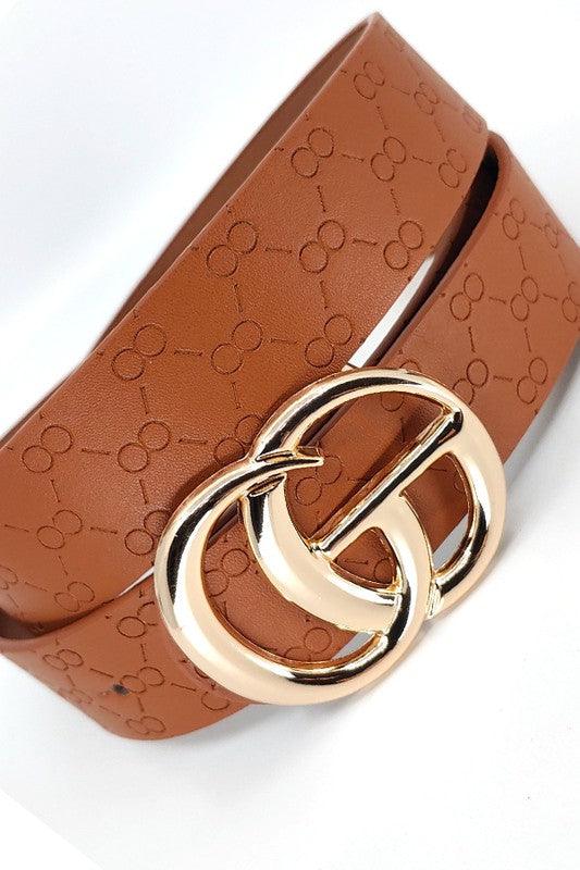 GG buckle embossed strap belt loop belt-Accessory:Belt-S&J First-Mocha-IW33604-2-RK Collections Boutique