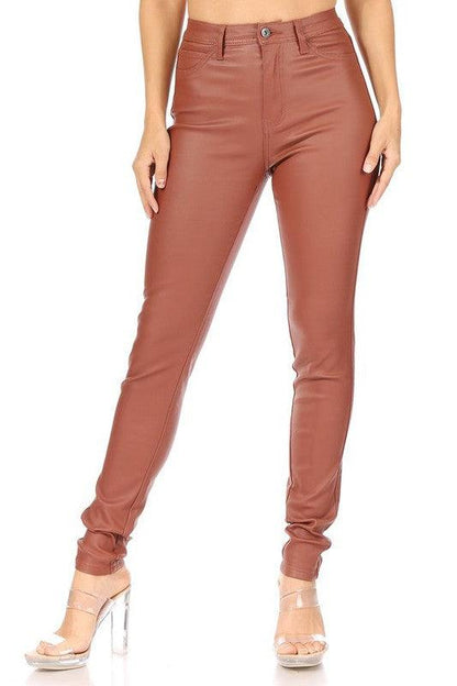 GP4100 High waist faux leather stretch skinny jean - RK Collections Boutique