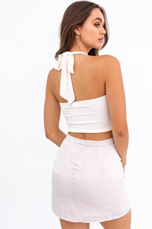 halter cutout crop top-Tops-Sleeveless-Le Lis-RK Collections Boutique