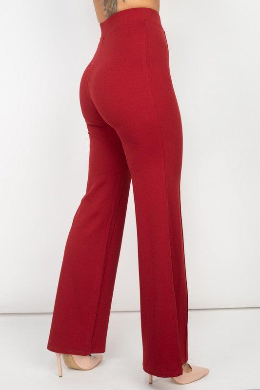 High Waist Banded Flare Pants-Pants-Haute Monde-RK Collections Boutique