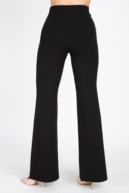 High Waist Banded Flare Pants-Pants-Haute Monde-RK Collections Boutique