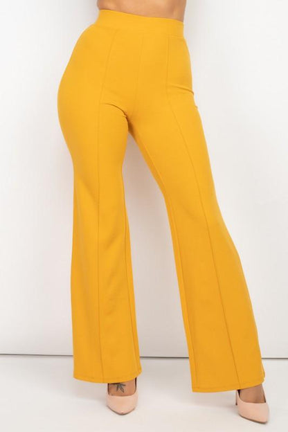 High Waist Banded Flare Pants-Pants-Haute Monde-RK Collections Boutique