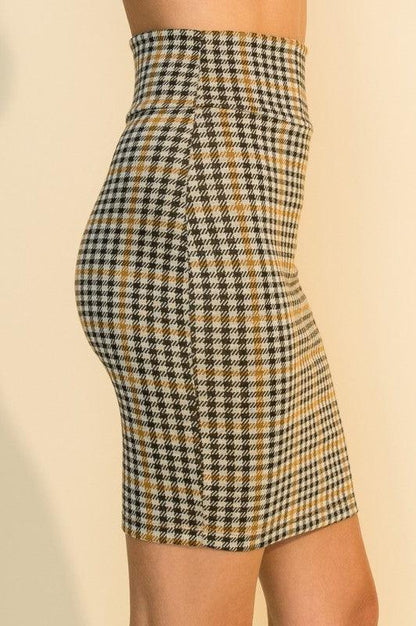 high waisted plaid mini skirt - RK Collections Boutique