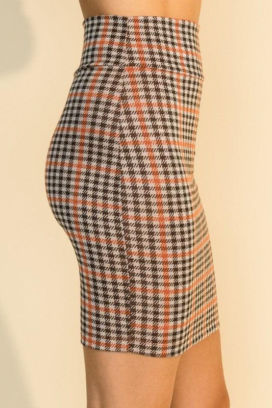 high waisted plaid mini skirt - RK Collections Boutique