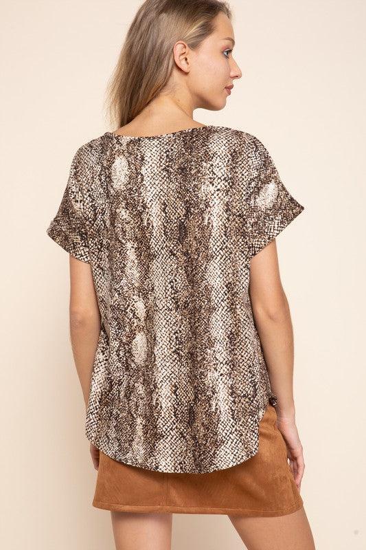 Jersey snake print top-Tops-Short Sleeve-Mittoshop-RK Collections Boutique