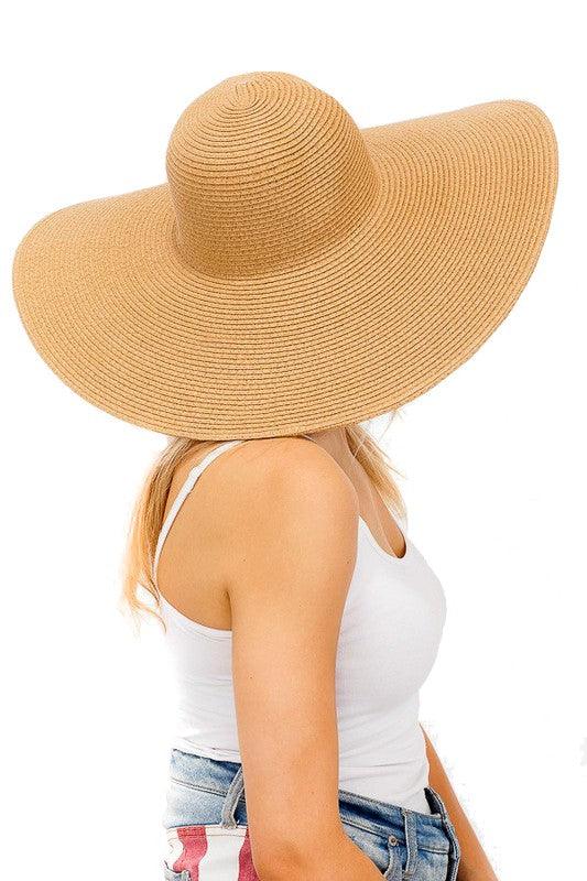 Large straw sun hat-Accessory:Hat-Cap Zone-RK Collections Boutique