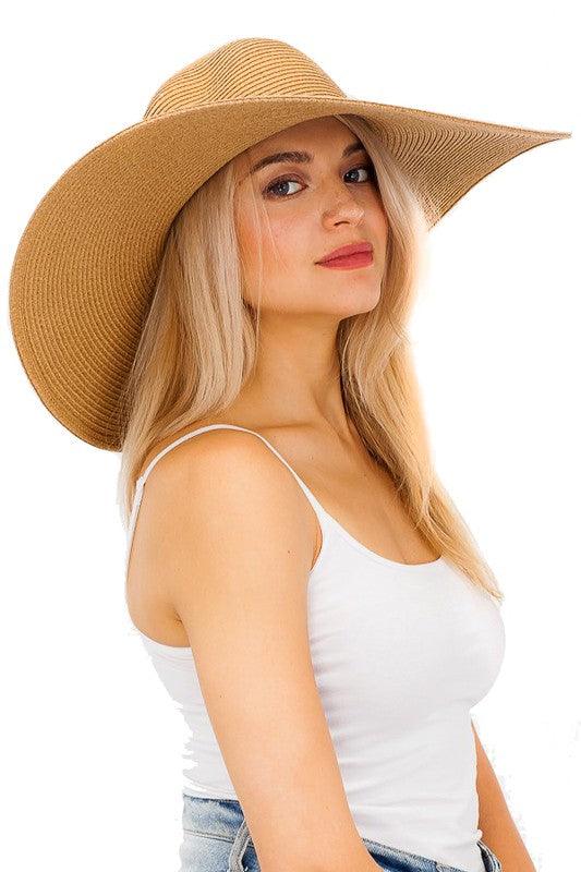 Large straw sun hat-Accessory:Hat-Cap Zone-RK Collections Boutique