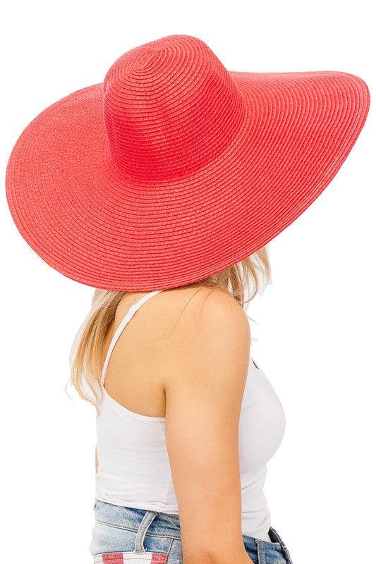 Large straw sun hat-Accessory:Hat-Cap Zone-RK Collections Boutique