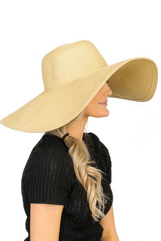 Large straw sun hat-Accessory:Hat-Cap Zone-RK Collections Boutique