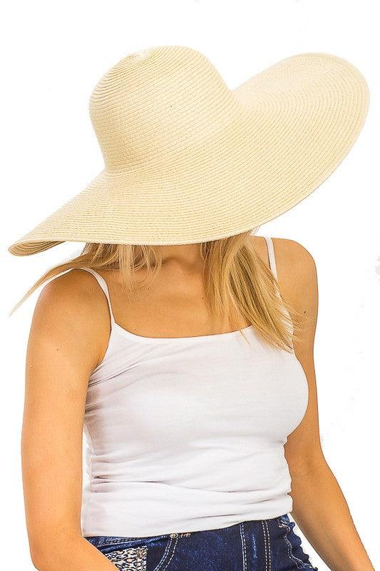 Large straw sun hat-Accessory:Hat-Cap Zone-RK Collections Boutique