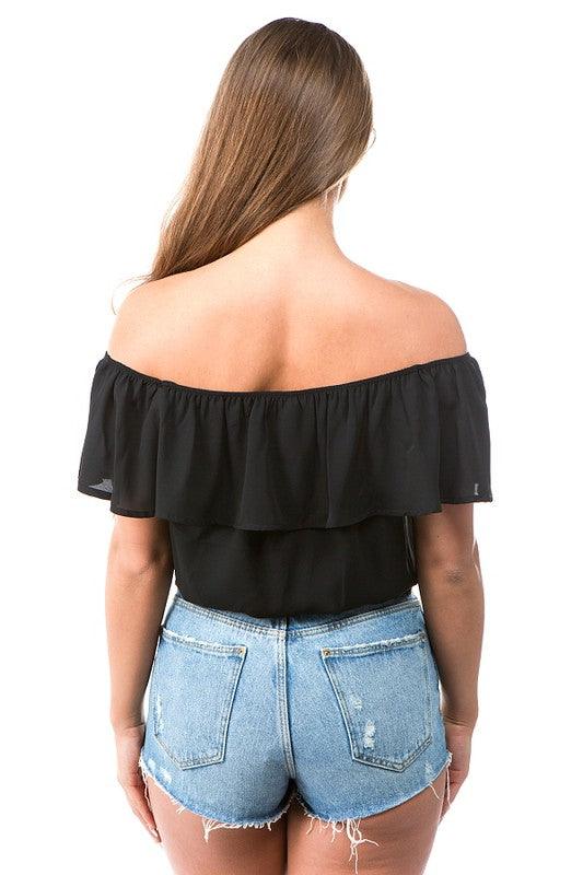 off the shoulder ruffle bodysuit-Tops-Bodysuit-DAY G-RK Collections Boutique