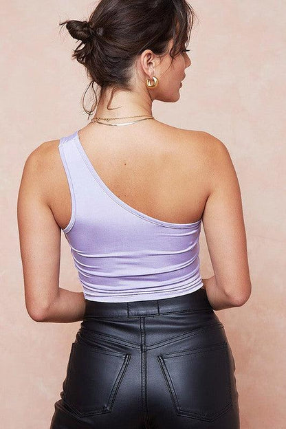 one shoulder cutout crop top-Tops-Sleeveless-Shelly Clothing-RK Collections Boutique