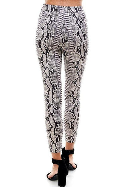 Suede snakeskin print pants-Pants-TCEC-RK Collections Boutique