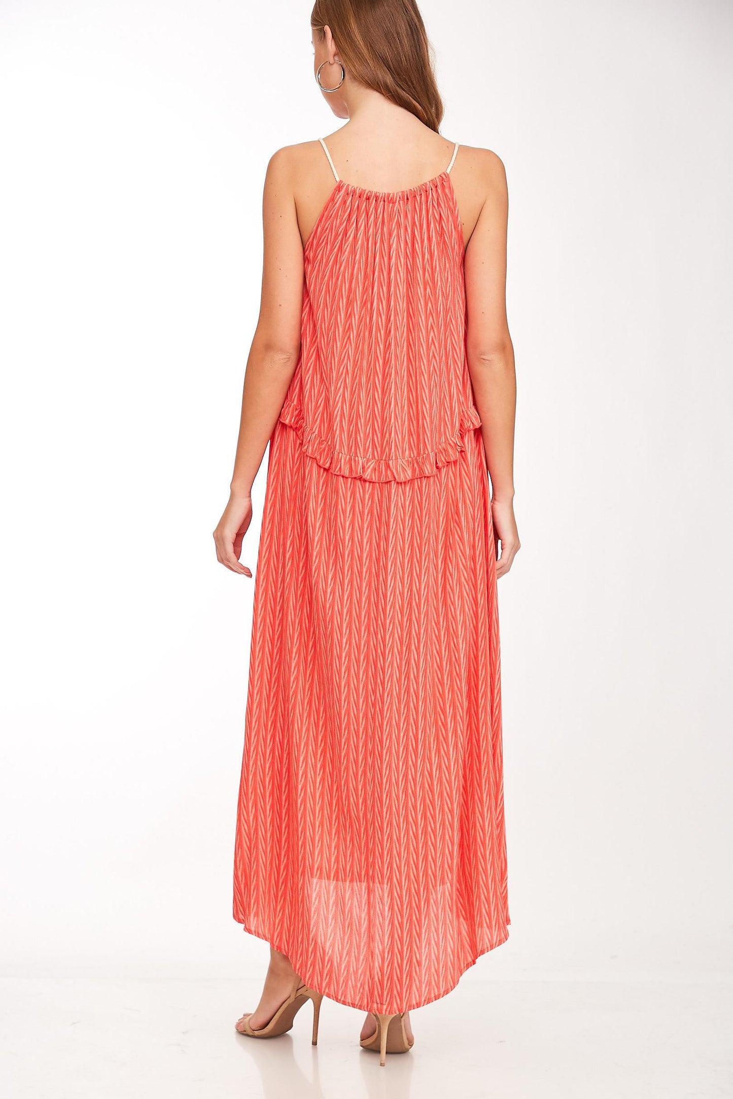 tassel tie chevron maxi dress-Dress-L Love-RK Collections Boutique