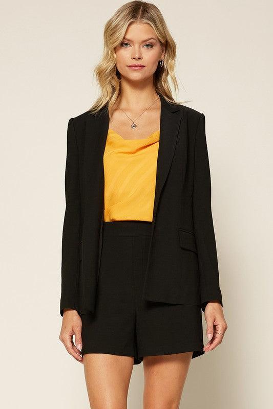 Welt pocket blazer-Tops-Jacket-Skies Are Blue-Black-24157-5-RK Collections Boutique