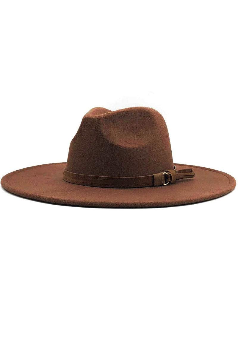 wide brim belt buckle band panama hat - RK Collections Boutique