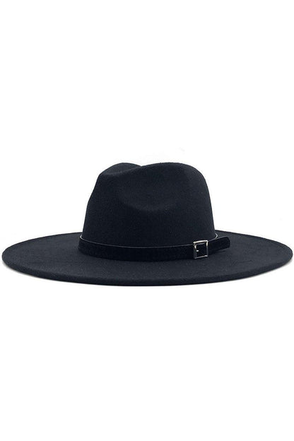 wide brim belt buckle band panama hat - RK Collections Boutique