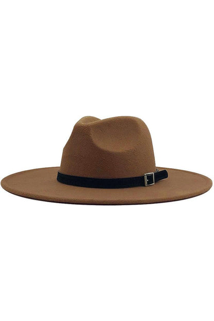 wide brim belt buckle band panama hat - RK Collections Boutique