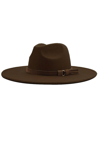 wide brim belt buckle band panama hat - RK Collections Boutique